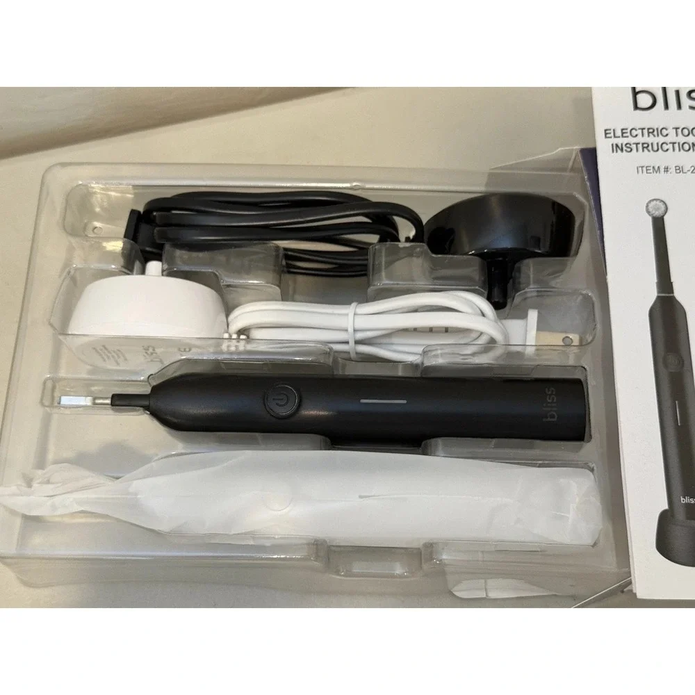 Bliss Electric Toothbrush Set 2. Black & White. Compatible With Oral-Brush Head